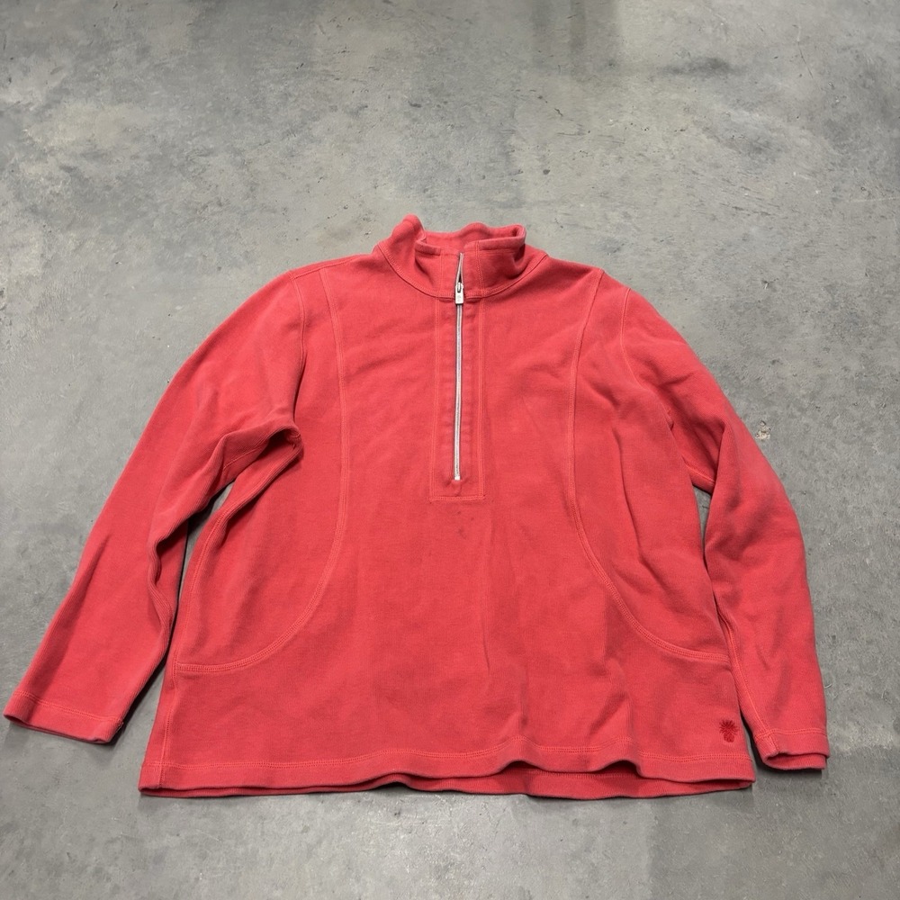 Womens Tommy Bahama 1/4 Zip Jacket Size XL Pink/Red